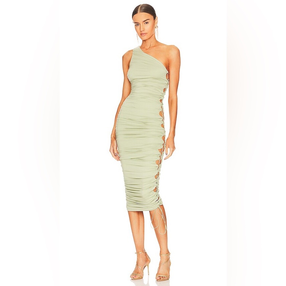 h:ours Quinn Midi Dress in Sage Green